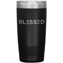 Load image into Gallery viewer, 20 ounce tumbler in black with Blessed etched in silver
