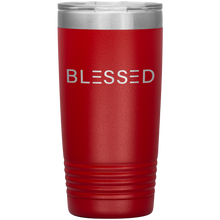 Load image into Gallery viewer, 20 ounce red tumbler with Blessed etched in silver
