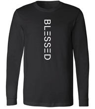 Load image into Gallery viewer, Blessed - Vertical Black Long Sleeve T-Shirt
