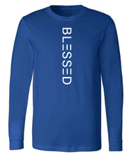 Load image into Gallery viewer, Blessed - Vertical True Royal Long Sleeve T-Shirt
