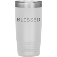 Load image into Gallery viewer, 20 ounce white tumbler with Blessed etched in silver
